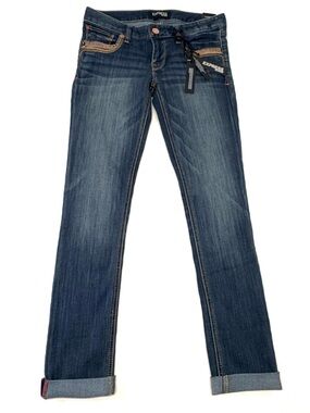 🔥 NWT Express Stella Skinny Ankle Jeans Size 4 Studded Rhinestone Bling Y2K